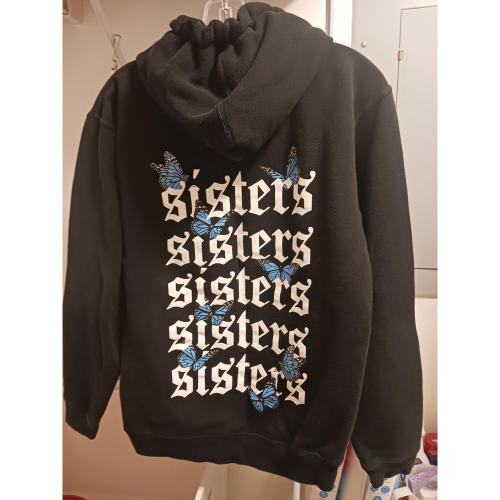 Womens Hoodie SISTERS HOODIE BY SAFETY PIN  Fall Hoodie Black